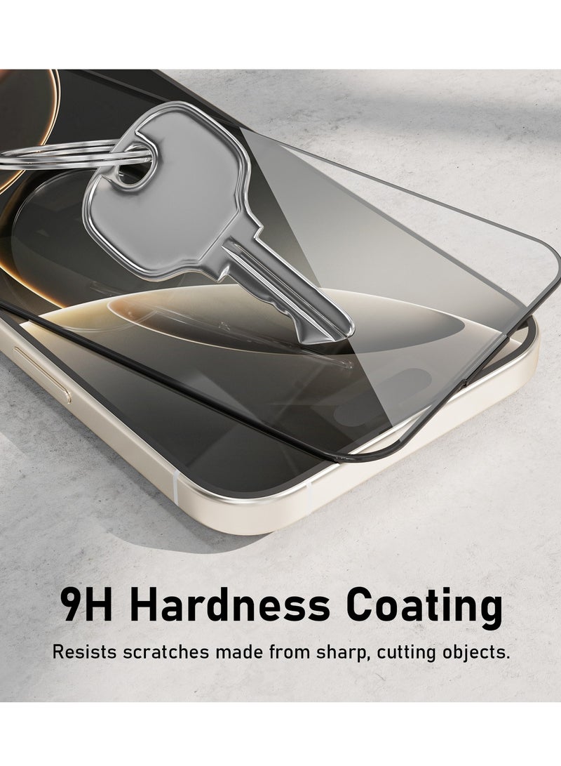 Mezone iPhone 16 Pro Screen Protector With Auto Alignment Kit HD Free Hand Easy Installation Frame Military-Grade Protection Scratch Resistant Anti-Fingerprint Bubble Free 9H Tempered Glass Film, Clear - Image 4