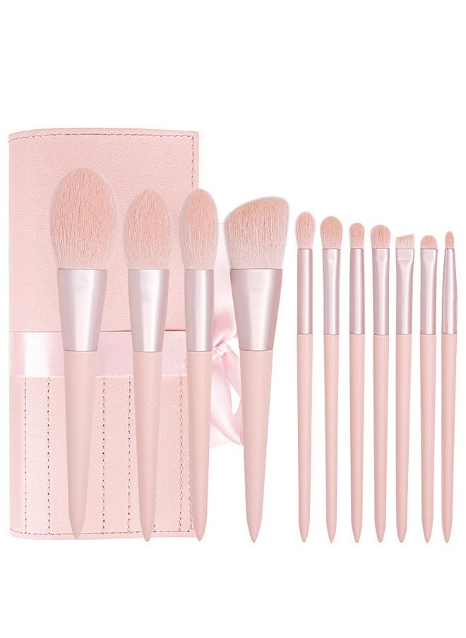 HS - Makeup Brushes 11 PCS Set With PU Leather Bag (11 PCS + PU Leather Bag) - Image 1