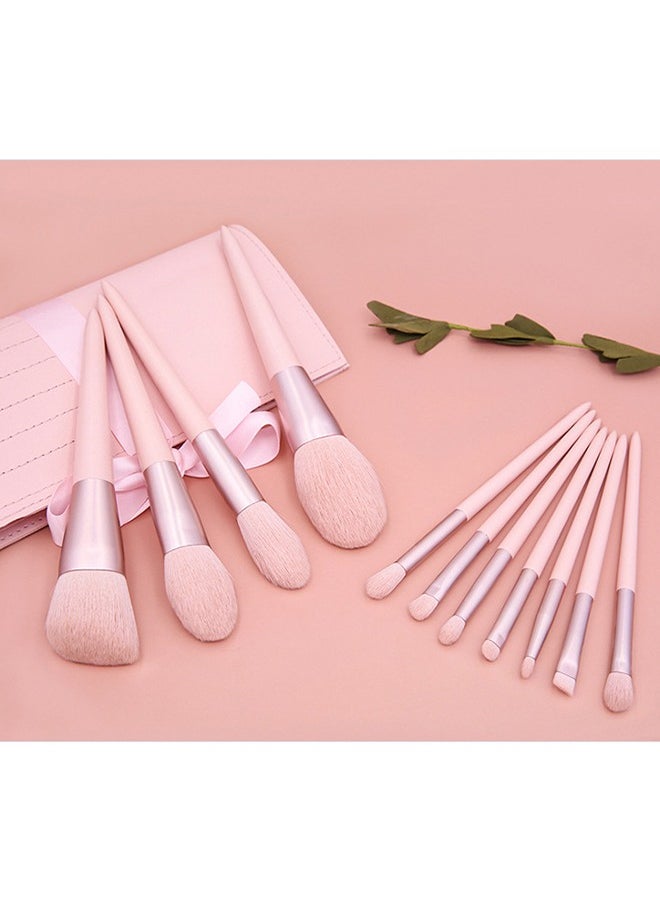 HS - Makeup Brushes 11 PCS Set With PU Leather Bag (11 PCS + PU Leather Bag) - Image 1
