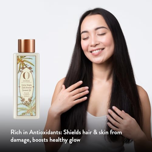 Ohria Ayurveda Extra Virgin Cold Pressed Coconut Hair/Body Oil | Nourish, Condition, Hydrate| For All Skin and Hair Types- 50ml - Image 2