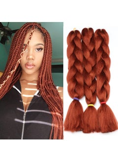 Sharopul Original Jumbo Braids Hair Extension 3pcs Pure 350 Intense Red 350 Color 24inch 100gpc For Twist Box Braiding Hair 350 