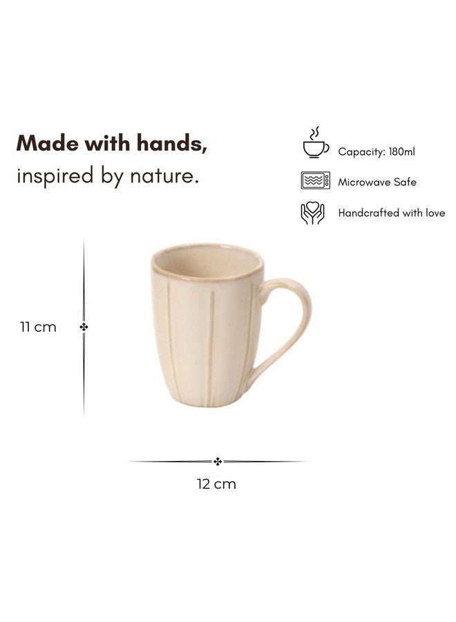 Beyond Homes Ceramic Coffee Mugs Set of 6, 180ml, Pearl White | Glossy Finish | Ceramic Tea/Milk Mug | Tea/Coffee Cups for Gifting, Daily Use | Microwave Safe; (6, Pearl White) - Image 4