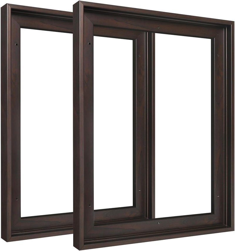 FOLKOR إطار مقاس 8x10 للوحة قماشية، مجموعة من إطارين عائمين قماشيين كاملين بعمق 0.9 بوصة للوحات الزيت، طباعات فنية، أعمال فنية، إطار عائم للمناظر الطبيعية، اللوحات الشخصية، ديكور حائط الغرفة (أسود بني) - Image 1