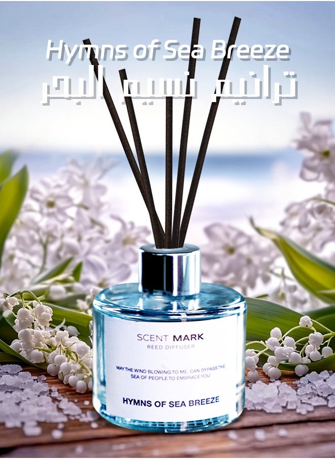 Litus - Home Perfume Reed Diffuser,Hymns of Sea Breeze Fragrance(Gentle Whispers of the Sea),5 Rattan Reeds,50ml - Image 1
