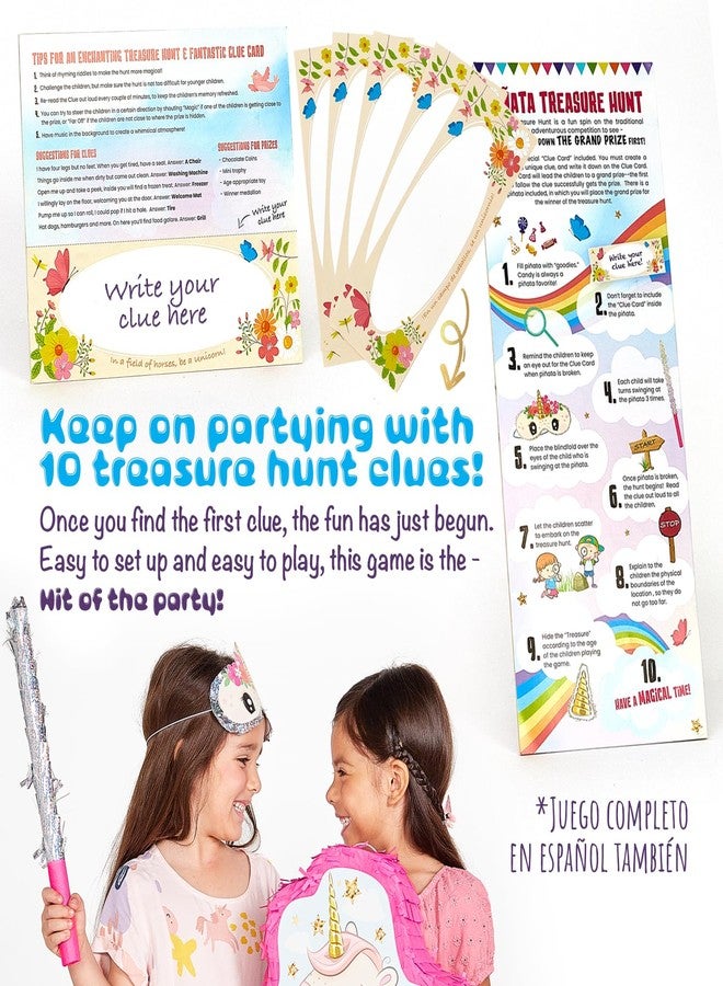 JitteryGit Unicorn Pinata Treasure Hunt Party Game, Birthday Party Complete Set, 16 X 13 Inches, Cute Horse Girl Pinata, Includes Unicorn Piñata, Horn Mini Piñata, Pink Bat and more! - Image 4