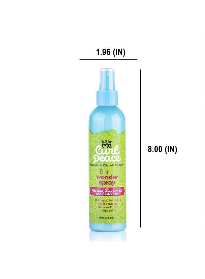 Just for Me Curl Peace 5-In-1 Wonder Spray - Detangles, Nourishes, Heat-Protects, Reduces Frizz, Adds Shine, Contains Flaxseed, Avocado Oil, Castor Oil, No Animal Testing, 8 oz - Image 3