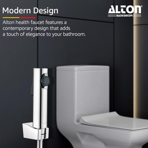 ALTON SHR20855, Health Faucet with SS-304 Grade 1.25 Meter Flexible Hose Pipe and Wall Hook, Silver (Jet Spray for Toilet) - Image 5