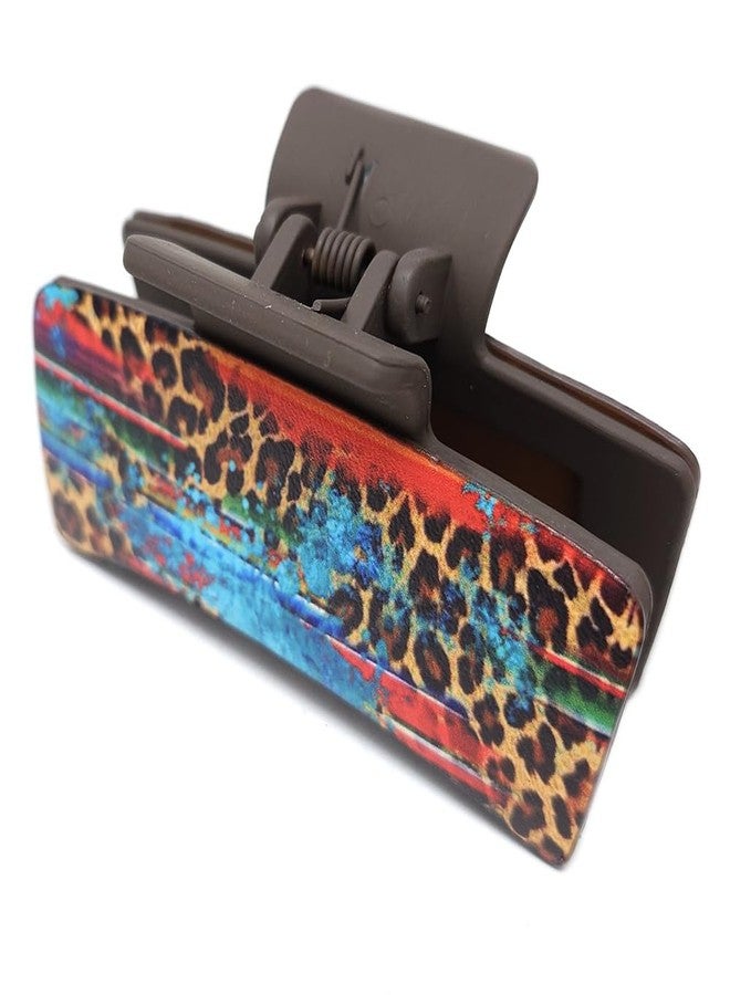 Emulily Western Leopard Print 3.25 "Hair Claw Clips Navajo Boho - Image 1