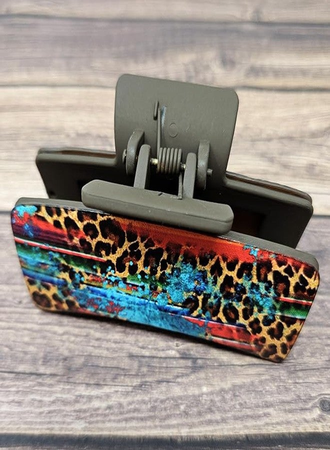 Emulily Western Leopard Print 3.25 "Hair Claw Clips Navajo Boho - Image 4