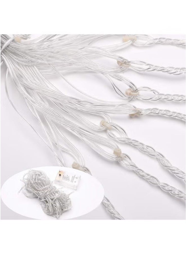Lxhaung Icicle Lights 90 LED 10 ft Short Curtain Lights with 8 Modes Remote Control Powerd by USB Battery - Waterproof Fairy String Lights Indoor Outdoor Holiday Party Window Decoration Warm White