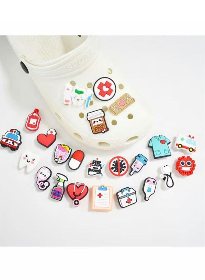 Shoes Decorations Charms Crocs Accesories, Cute Dental Croc Charms Jibbits, PVC Nurse Stethoscope Shoes Decorations for Adults Women Men, Doctor Care Personnel Gifts Party Favor, 40 PCS