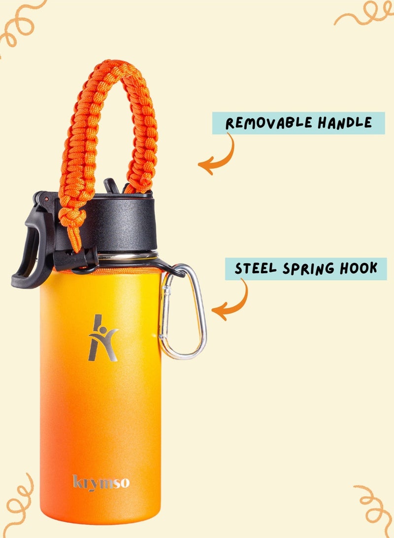 KRYMSO 500ml Water Bottle, Stainless Steel Water Bottle, Water Bottle for Kids Water Bottle with Straw, Thermos, Insulated Water Bottle, Water 500ml with Ai Stickers - Image 4