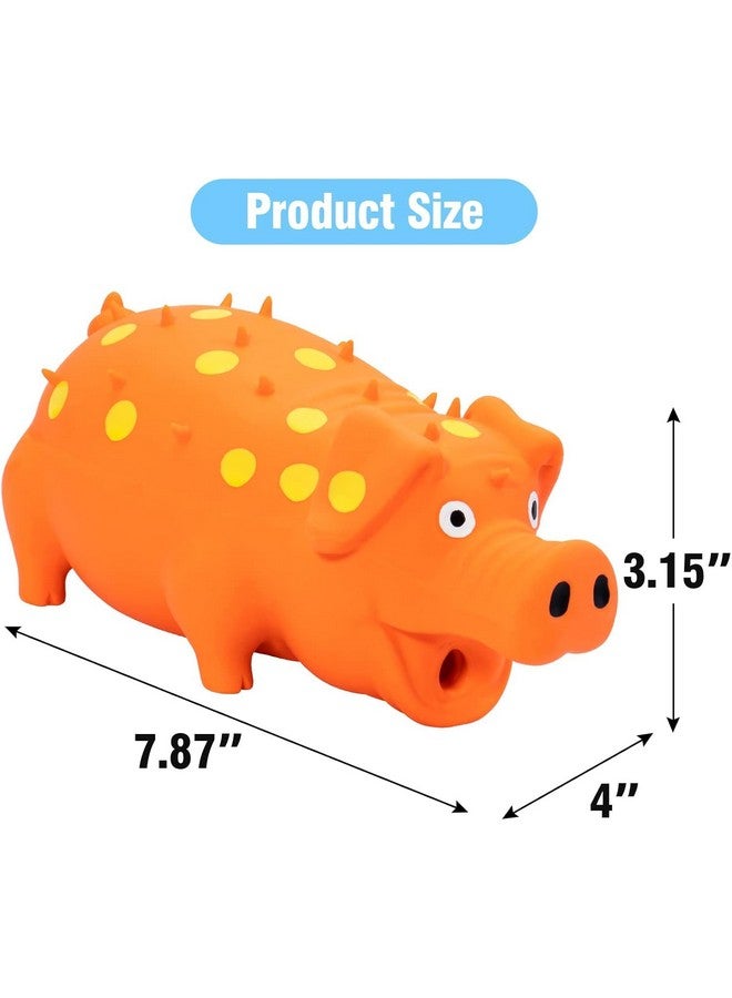 Generic Dog Squeaky Latex Chew Toy - (Wild Boar, Orange) Non-Toxic, Soft Rubber, Interactive, Chewing, Teething, Fetch Play Toy For Small To Medium Dogs  - Image 2