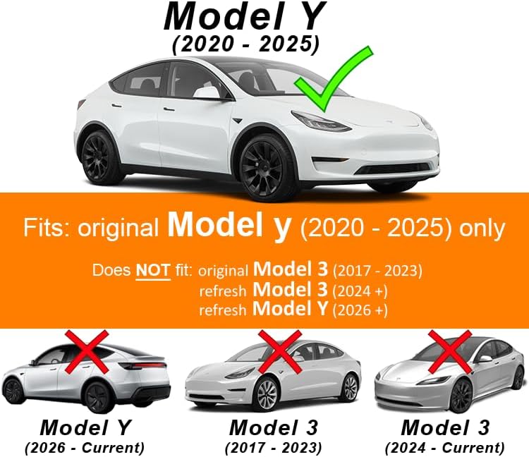 Custom Cut Graphics Logo Decal Wrap for Tesla Model Y - 11-pc Set (Carbon Fiber Black) - Image 3