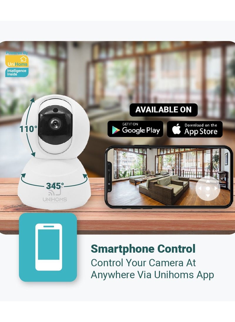 UNIHOMS - Indoor WiFi Camera Full HD Motion Detection and Tracking with Two Way Audio Compatible with Siri Alexa - Image 1