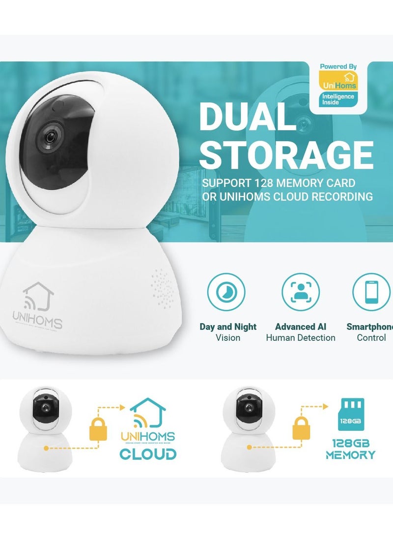 UNIHOMS - Indoor WiFi Camera Full HD Motion Detection and Tracking with Two Way Audio Compatible with Siri Alexa - Image 1