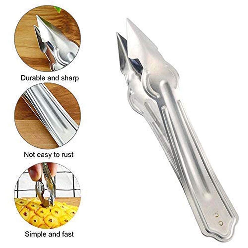 DVELLZY Stainless Steel Pineapple Corer & Seed Remover | Easy Pineapple Peeler & Slicer Tool | Rust-Proof | for Quick Kitchen Prep (Silver) (Pack of 2) - Image 2