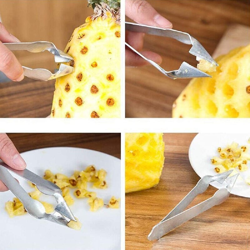 DVELLZY Stainless Steel Pineapple Corer & Seed Remover | Easy Pineapple Peeler & Slicer Tool | Rust-Proof | for Quick Kitchen Prep (Silver) (Pack of 2) - Image 3