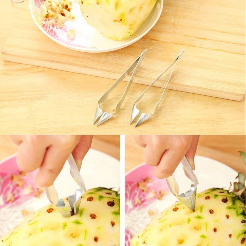 DVELLZY Stainless Steel Pineapple Corer & Seed Remover | Easy Pineapple Peeler & Slicer Tool | Rust-Proof | for Quick Kitchen Prep (Silver) (Pack of 2) - Image 5
