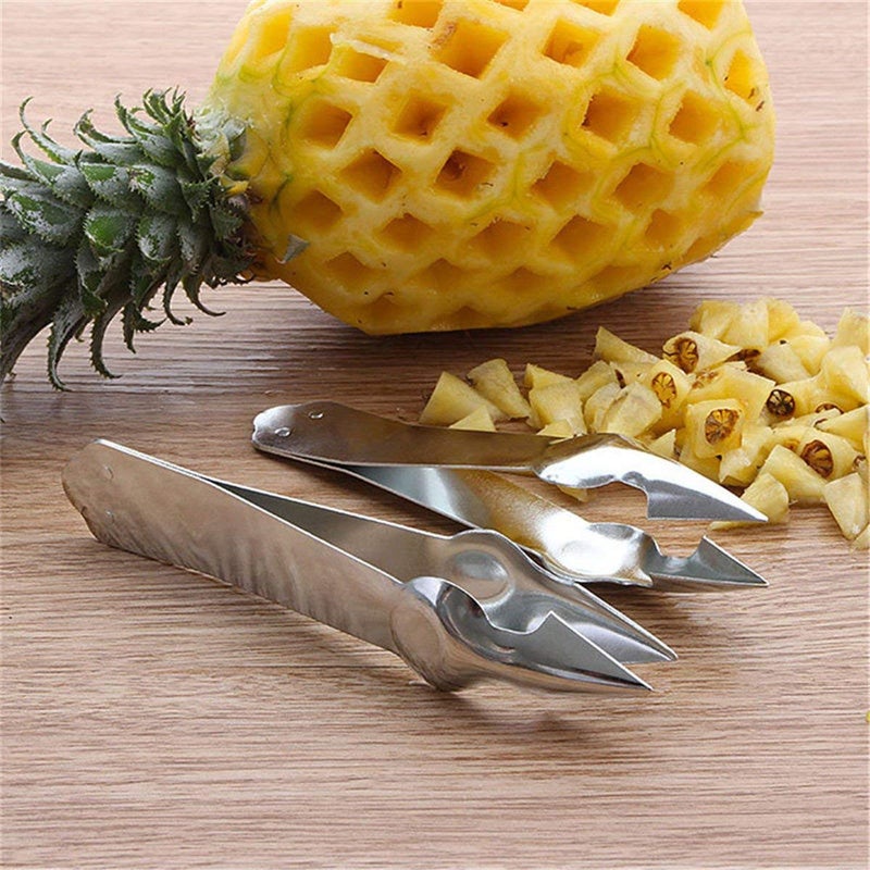 DVELLZY Stainless Steel Pineapple Corer & Seed Remover | Easy Pineapple Peeler & Slicer Tool | Rust-Proof | for Quick Kitchen Prep (Silver) (Pack of 2) - Image 1