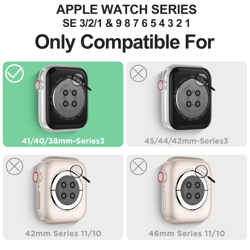 DABAOZA Compatible for Clear Apple Watch Band with Bumper Case 41mm 40mm 38mm, Women Men Glitter Bling TPU Sport Strap for iWatch SE Ultra 3 2 Series 11 10 9 8 7 6 5 4 3 2 1ï¼ˆFlower Black,41/40/38ï¼‰ - Image 2