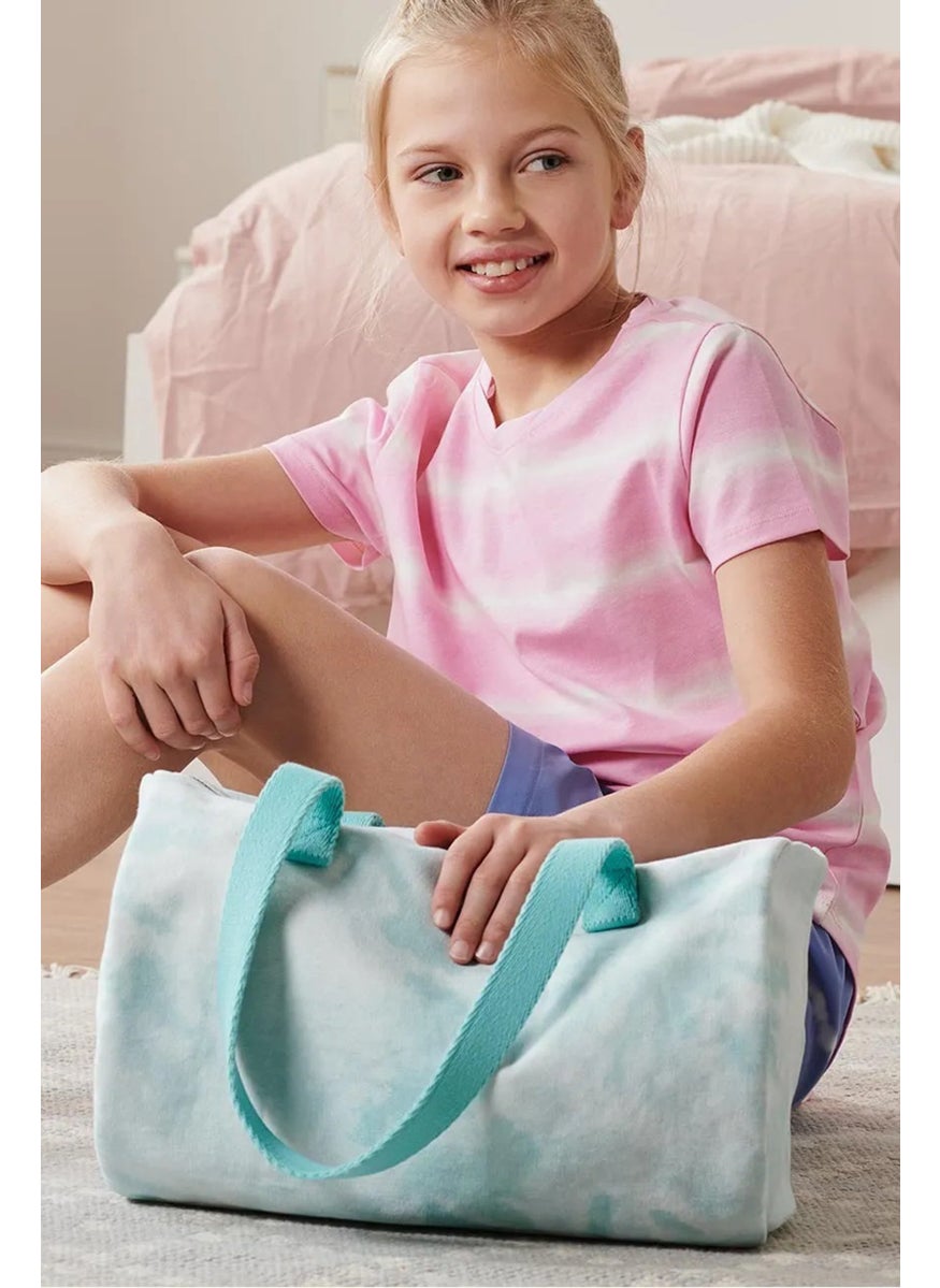 Tchibo Kids Girl Organic Cotton Bag 35 L x 22 H x 14 W cm, Blue  - Image 1