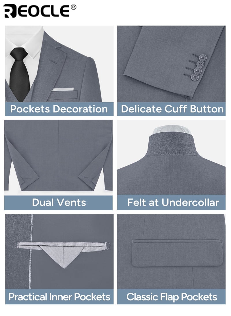 ريوكل جاكيت بدلة رجال بتصميم عصري وقصة ضيقة، جاكيت رسمي غير رسمي مع راحة مصممة لملابس الاحتراف المكتب - Image 4