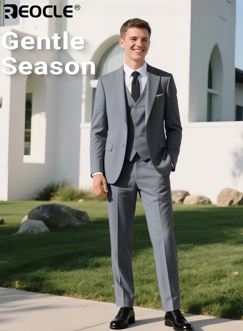 ريوكل جاكيت بدلة رجال بتصميم عصري وقصة ضيقة، جاكيت رسمي غير رسمي مع راحة مصممة لملابس الاحتراف المكتب - Image 3