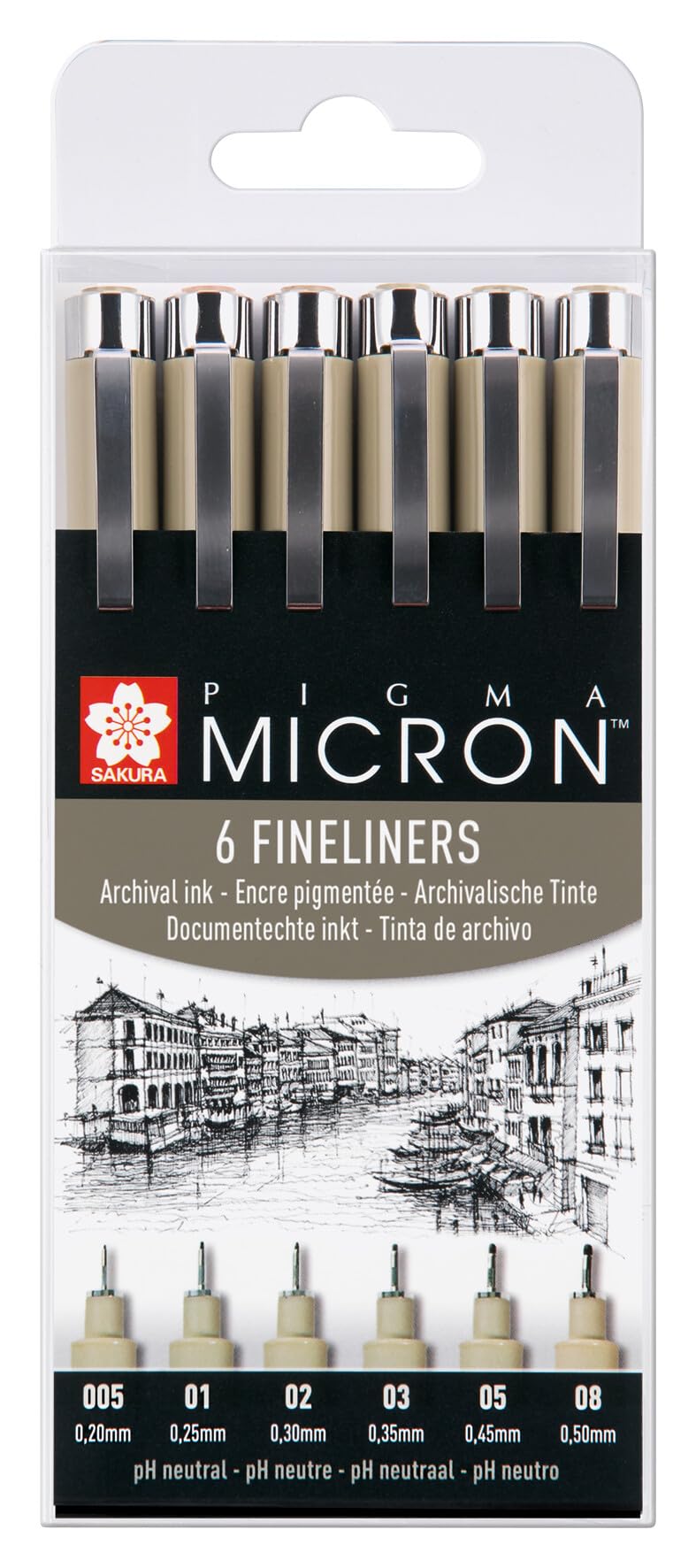 SAKURA Pigma Micron 6 Fineliners,Black - Image 2