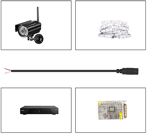 FEDUS 18AWG Female DC Power Extension Cable Wire 12V 2.1mm / 5.5mm Socket to Bare End Jack Pigtails Connector 10Pcs. Cord For CCTV Security Camera, IP Camera, DVR Standalone, LED Strip, Surveillance - Image 5