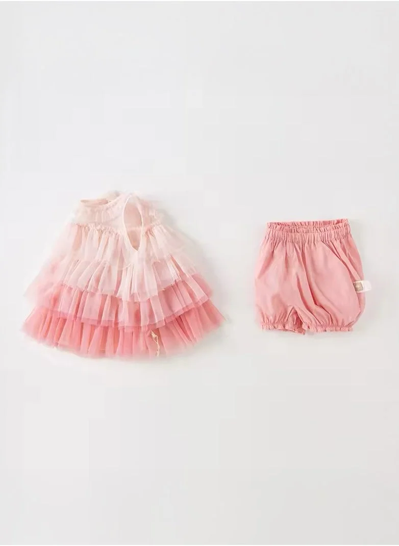 Dave & Bella Ruffle Tulle Short Set