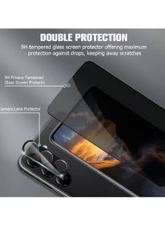 NAFO [2+2 Packs] For Samsung Galaxy S23 Plus Privacy Screen Protector With 2 Packs Camera Lens Protector, Fingerprint Unlock, 9H Hardness, Scratch Resistant, Bubble-Free, Tempered Glass For Galaxy S23 Plus 5G 16.76 Cm  - Image 2