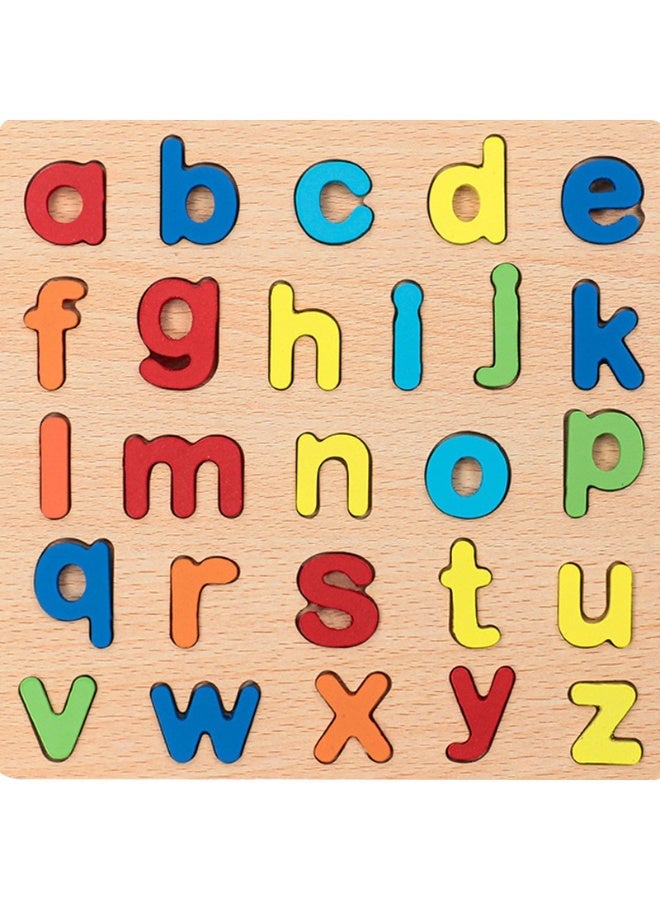 Clicko 3-Piece Wooden Educational Puzzle Set for Kids - Alphabet (Uppercase & Lowercase) and Numbers with Math Symbols - Multicolored Montessori Learning Boards for Toddlers & Preschoolers - Image 3
