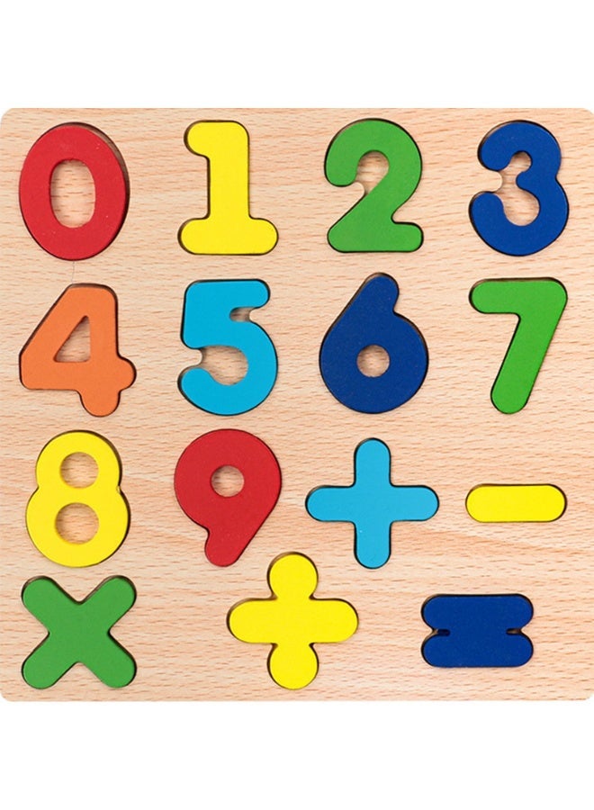 Clicko 3-Piece Wooden Educational Puzzle Set for Kids - Alphabet (Uppercase & Lowercase) and Numbers with Math Symbols - Multicolored Montessori Learning Boards for Toddlers & Preschoolers - Image 1