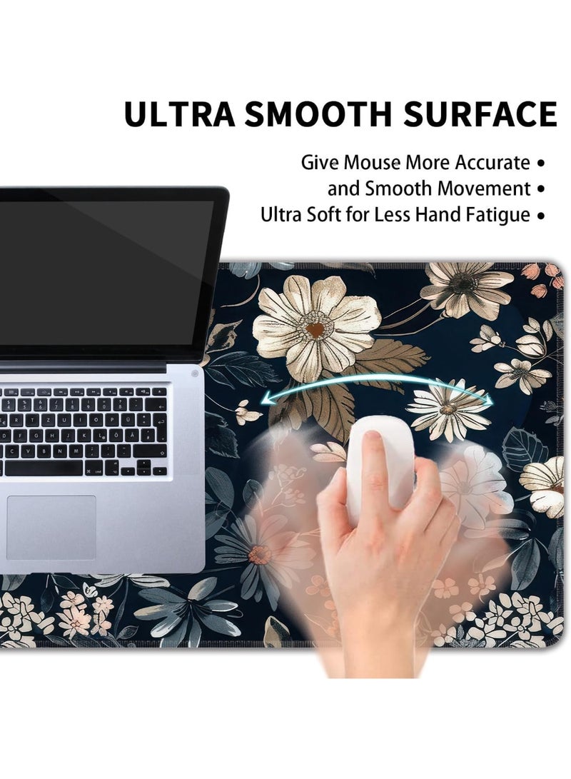 Dark Flower Mouse Pad Extended Gaming Mouse Pad with Stitched Edges 80×30cm XL Desk Mat for Gaming, Office, Keyboard, Mouse, Laptop, Workstation and Professional Desk Setups - Image 5