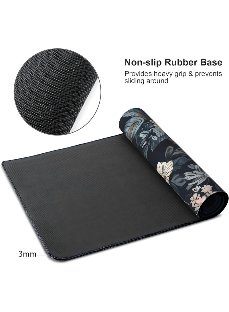 Dark Flower Mouse Pad Extended Gaming Mouse Pad with Stitched Edges 80×30cm XL Desk Mat for Gaming, Office, Keyboard, Mouse, Laptop, Workstation and Professional Desk Setups - Image 4