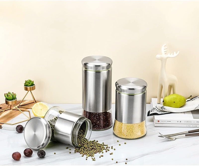 WRINGO Glass Food Storage Airtight tea coffee sugar containers, Set of 3 (WR-20) - Image 2