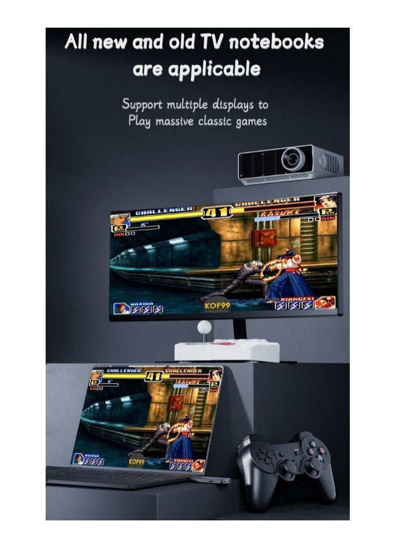 Generic - وحدة تحكم ألعاب فيديو بدقة 4K HD، وحدات تحكم لاسلكية مزدوجة 2.4G، عصا ألعاب فيديو للتوصيل والتشغيل، 15000 لعبة مدمجة، وحدة تحكم ألعاب محمولة باليد - Image 1