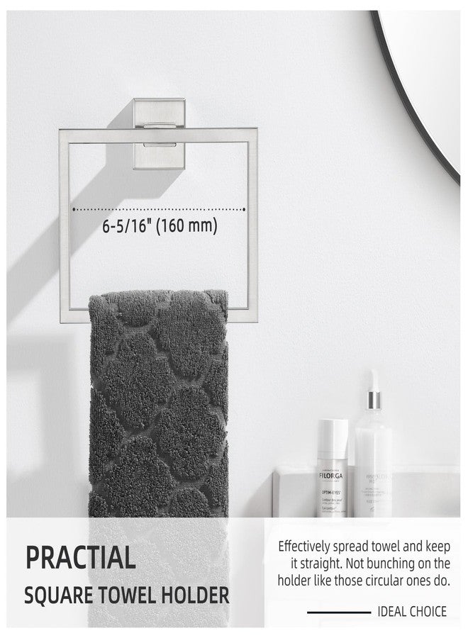 أنجل سيمبل حامل مناشف يد بسيط بزاوية من النيكل المصقول، حلقة منشفة حمام مربعة من الفولاذ المقاوم للصدأ SUS 304، مثبت على الحائط، 7.09 بوصة - Image 4