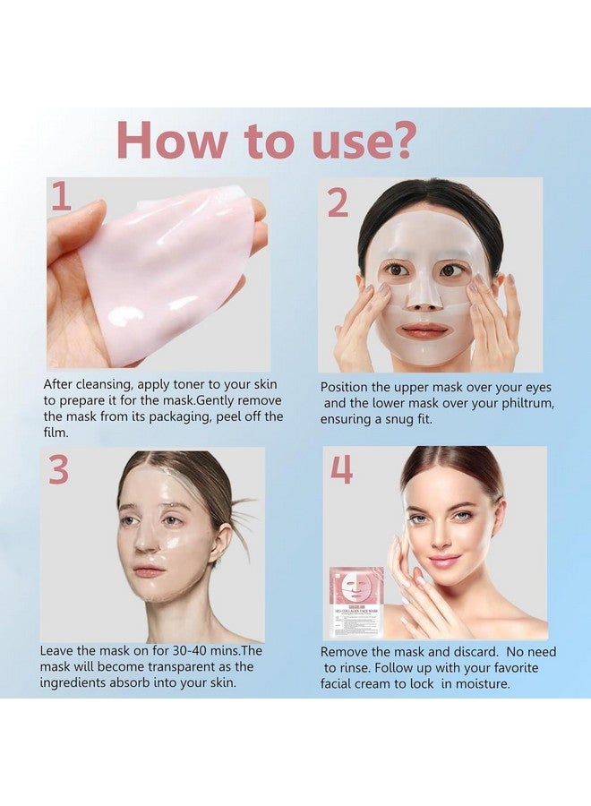 VPGS Bio Collagen Face Mask Real Deep Hydration Set, Collagen Treatment for Pore Minimizing, Elasticity & Firming - Night Repair & Brightening Skin Tone Facial Mask - 1 Pack - Image 4