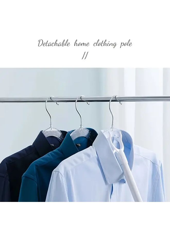 Adjustable 47 24 Inches Metal Clothes Rack With Warm Hanging Hook Detachable Hanger Pole For Small Spaces - Image 2