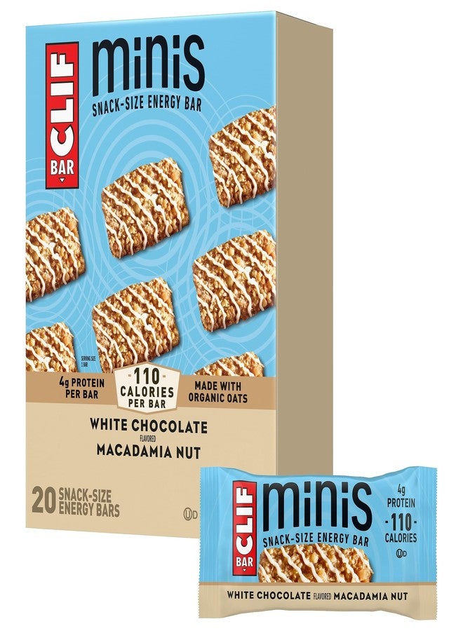 CLIF BAR Minis - White Chocolate Macadamia Nut Flavor - Made with Organic Oats - 4g Protein - Non-GMO - Plant Based - Snack-Size Energy Bars - 0.99 oz. (20 Pack) - Image 1