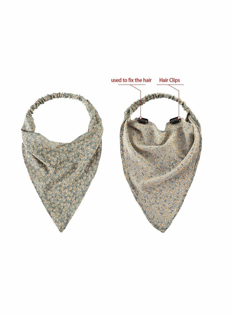 إسكدنيا 6 قطع الأزهار وشاح الشعر المرن عقال الشيفون منديل مطاطا الأزهار المطبوعة عمامة بوهو عصابات الرأس باندانا الشعر مع مشابك الشعر للنساء اكسسوارات الشعر الفتيات ، نمط الأزهار الكلاسيكية - Image 4