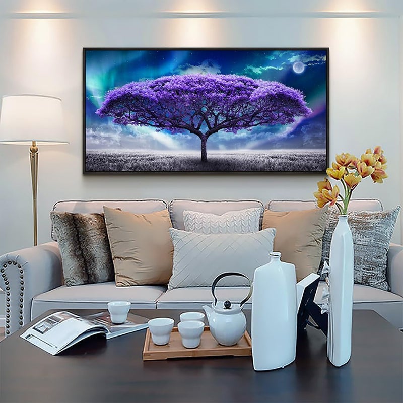 Lapremoly Framed Canvas Wall Art - Purple Tree - Image 3