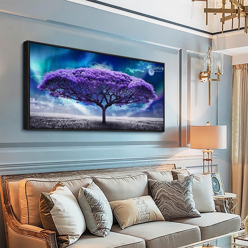 Lapremoly Framed Canvas Wall Art - Purple Tree - Image 2
