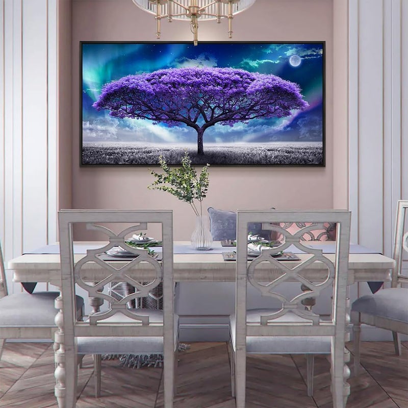 Lapremoly Framed Canvas Wall Art - Purple Tree - Image 5
