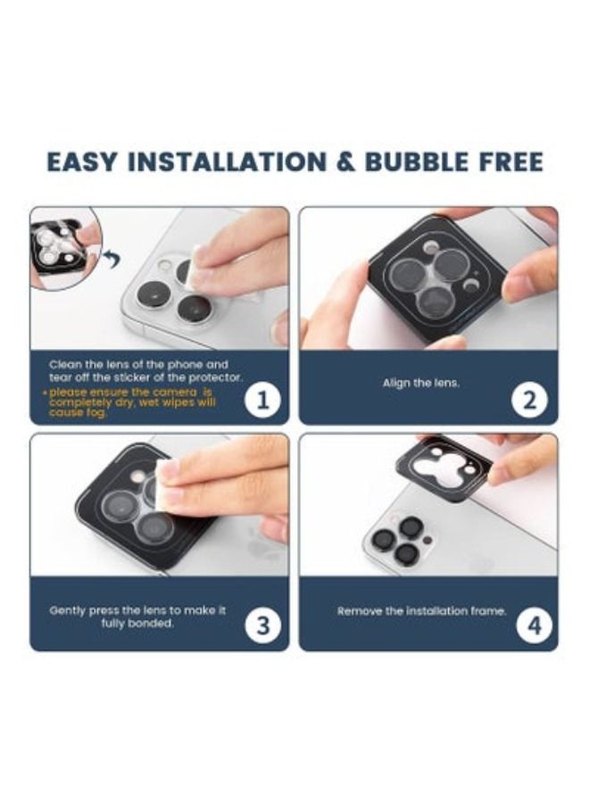 ACLIX Camera Lens Protector, Keep Original Camera HD Glass Metal Camera Lens Screen Cover Film for iPhone 14 Pro Max / 14 Pro Accessories Silver - Image 4