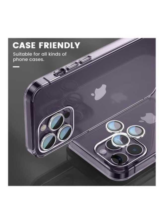ACLIX Camera Lens Protector, Keep Original Camera HD Glass Metal Camera Lens Screen Cover Film for iPhone 14 Pro Max / 14 Pro Accessories Silver - Image 3