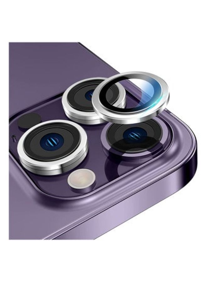 ACLIX Camera Lens Protector, Keep Original Camera HD Glass Metal Camera Lens Screen Cover Film for iPhone 14 Pro Max / 14 Pro Accessories Silver - Image 1