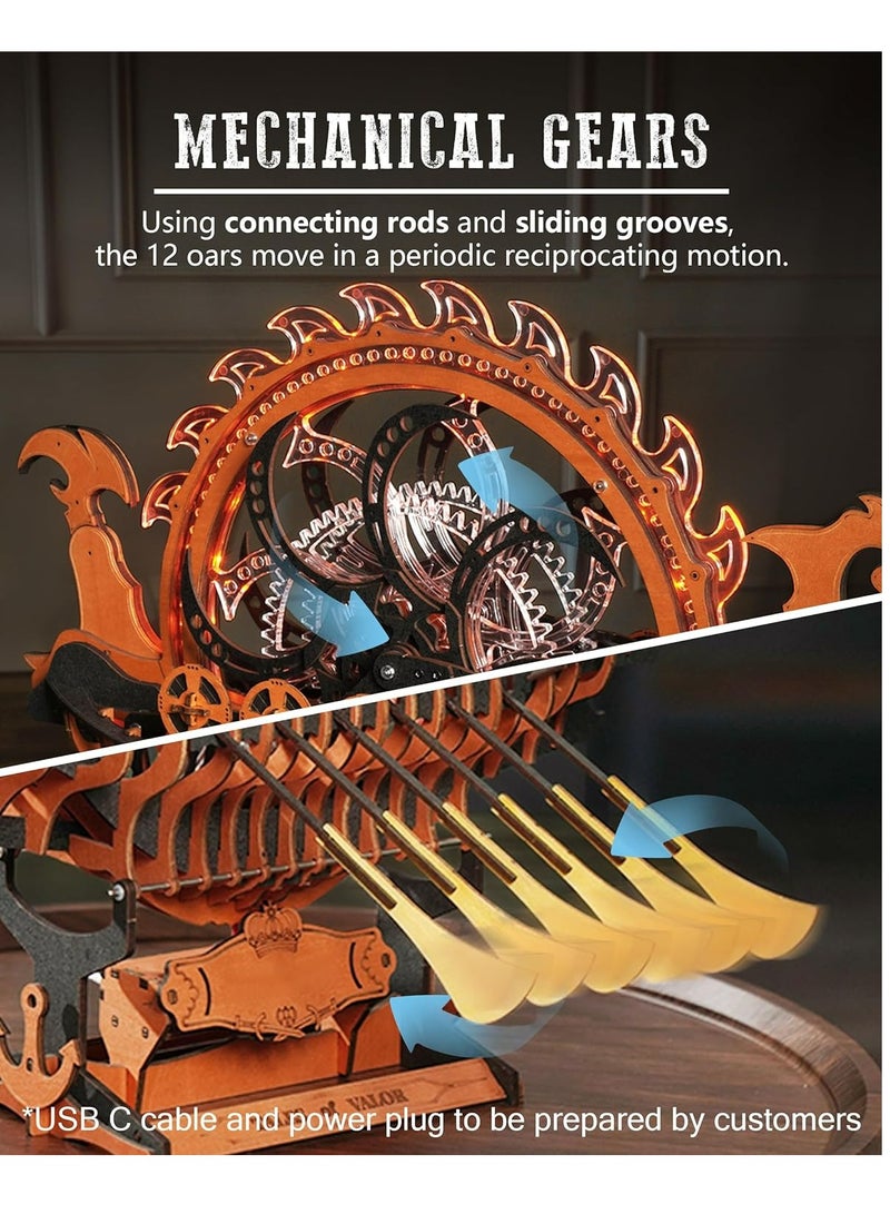 Robotime ROKR Viking Dragon Ship Mechanical 3D Wooden Puzzle LK802 Decorative DIY Crafts/Birthday Gifts/Home Decor For Girls&Boys Teens&Adults - Image 3